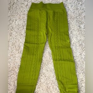 Lime Green textured leggings